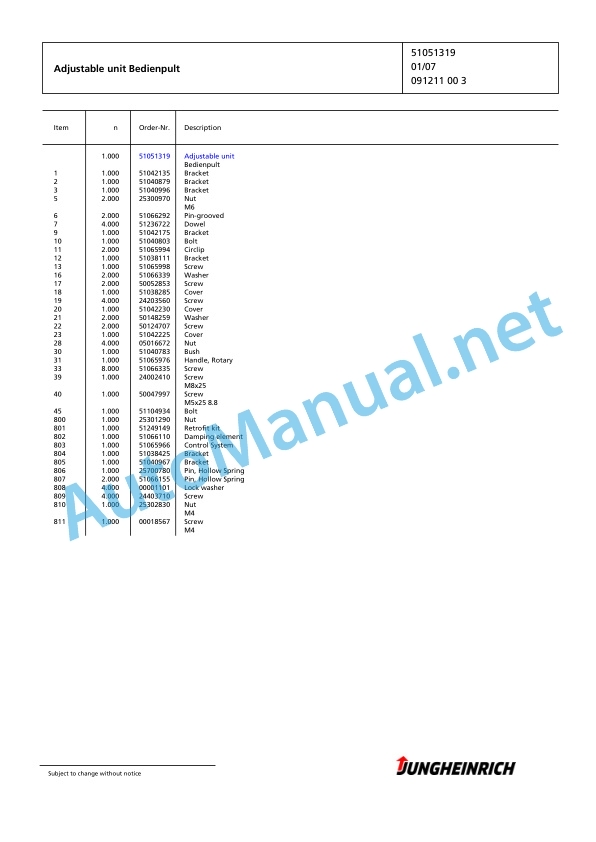 Jungheinrich Forklift EKX 513 G+S 119 550 ZT Spare Parts Manual FN426499 5 Jungheinrich Forklift EKX 513 G+S 119 550 ZT Spare Parts Manual FN426499 - Image 5