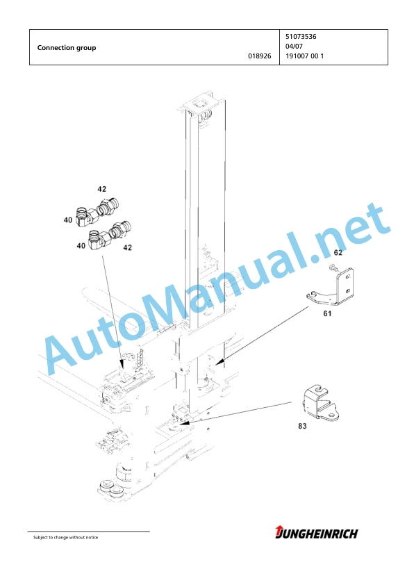 Jungheinrich Forklift EKX 515 G+I 118 1250 DZ Spare Parts Manual FN425670 4 Jungheinrich Forklift EKX 515 G+I 118 1250 DZ Spare Parts Manual FN425670 - Image 4