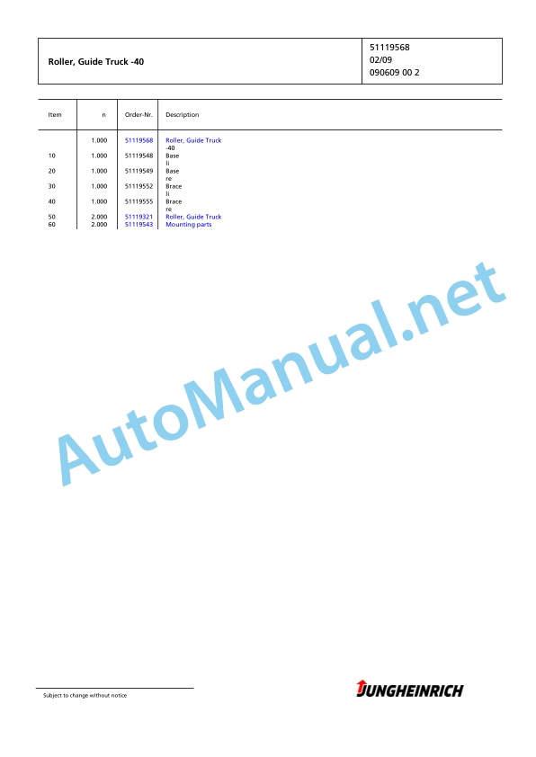 Jungheinrich Forklift EKX 515 G+I 120 1250 DZ Spare Parts Manual FN426146 3 Jungheinrich Forklift EKX 515 G+I 120 1250 DZ Spare Parts Manual FN426146 - Image 3
