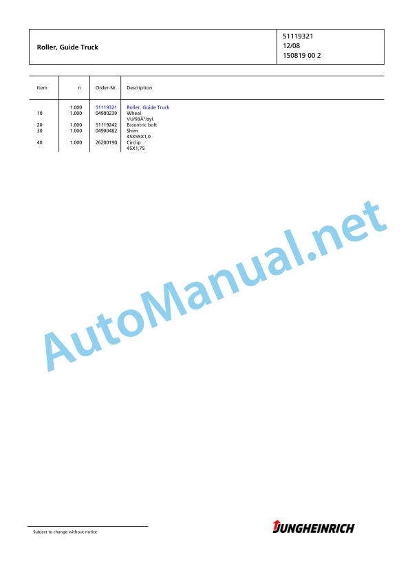 Jungheinrich Forklift EKX 515k G+S 120 600 ZT Spare Parts Manual FN424917 3 Jungheinrich Forklift EKX 515k G+S 120 600 ZT Spare Parts Manual FN424917 - Image 3
