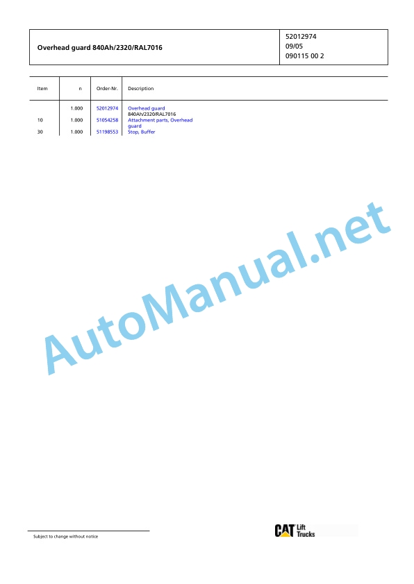 Jungheinrich Forklift EP 40 MP 3FP 567 Spare Parts Manual FN426002 2 Jungheinrich Forklift EP 40 MP 3FP 567 Spare Parts Manual FN426002 - Image 2
