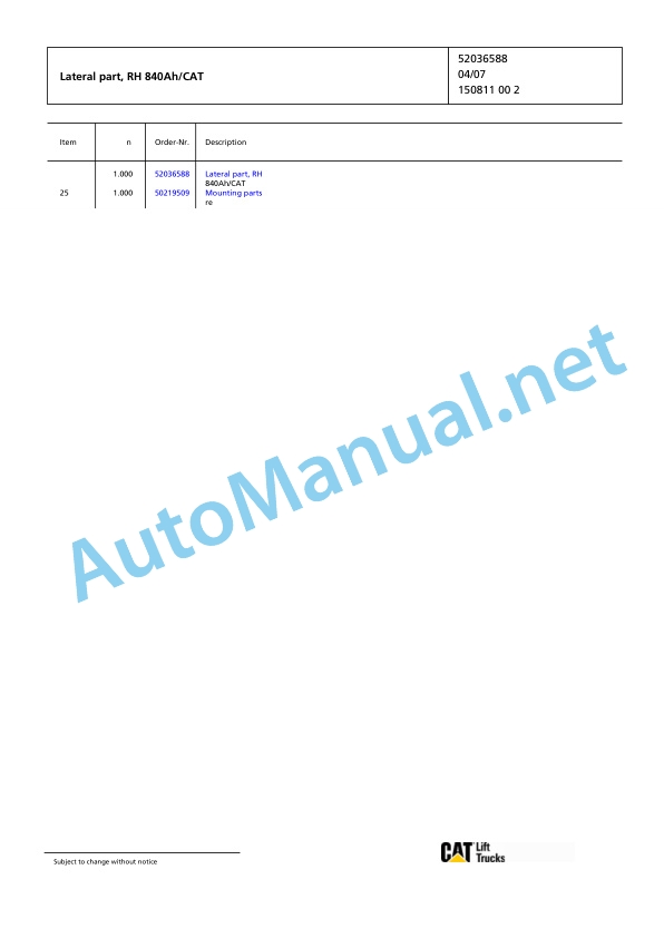 Jungheinrich Forklift EP 50 MP 2SP 400 Spare Parts Manual FN426578 2 Jungheinrich Forklift EP 50 MP 2SP 400 Spare Parts Manual FN426578 - Image 2