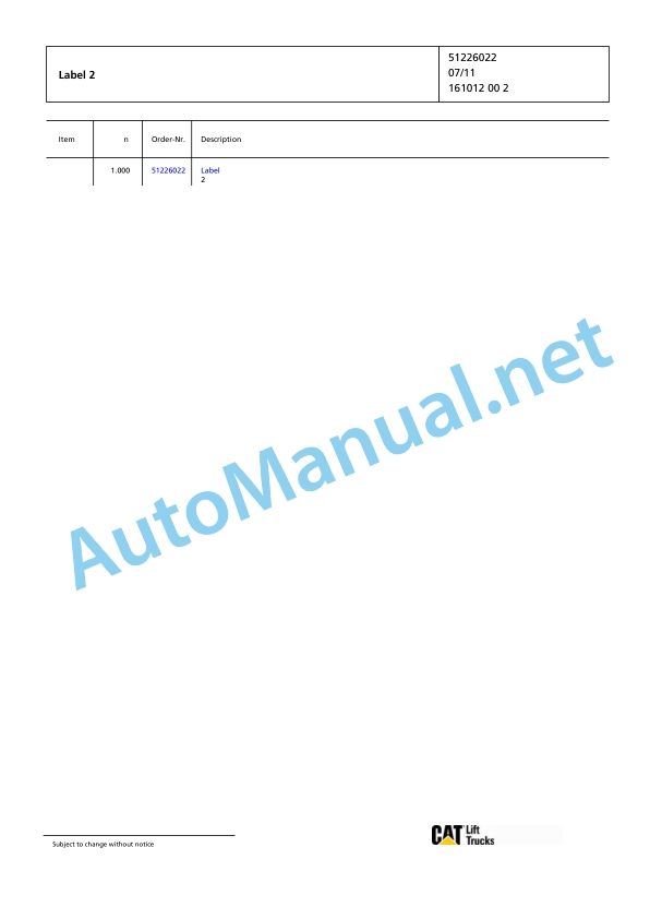 Jungheinrich Forklift EP 50 MP 2SP 400 Spare Parts Manual FN426578 5 Jungheinrich Forklift EP 50 MP 2SP 400 Spare Parts Manual FN426578 - Image 5
