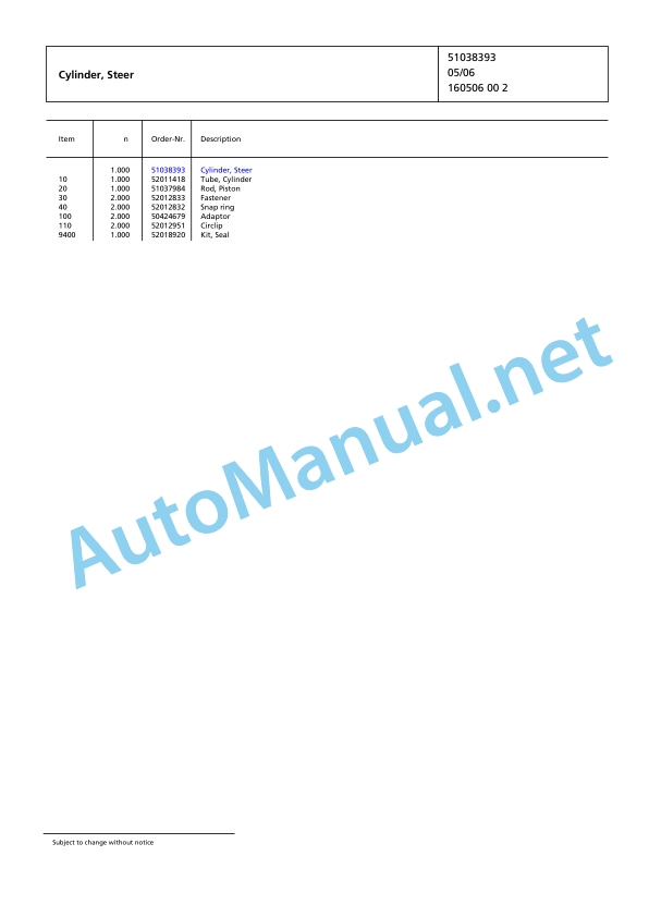 Jungheinrich Forklift EP10000 Spare Parts Manual FN427143 3 Jungheinrich Forklift EP10000 Spare Parts Manual FN427143 - Image 3