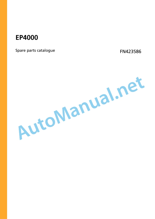 Jungheinrich Forklift EP4000 Spare Parts Manual FN423586 1 Jungheinrich Forklift EP4000 Spare Parts Manual FN423586