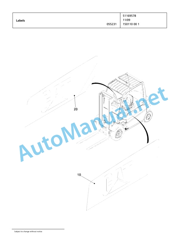 Alternative view of Jungheinrich Forklift EP5000 Spare Parts Manual FN424474