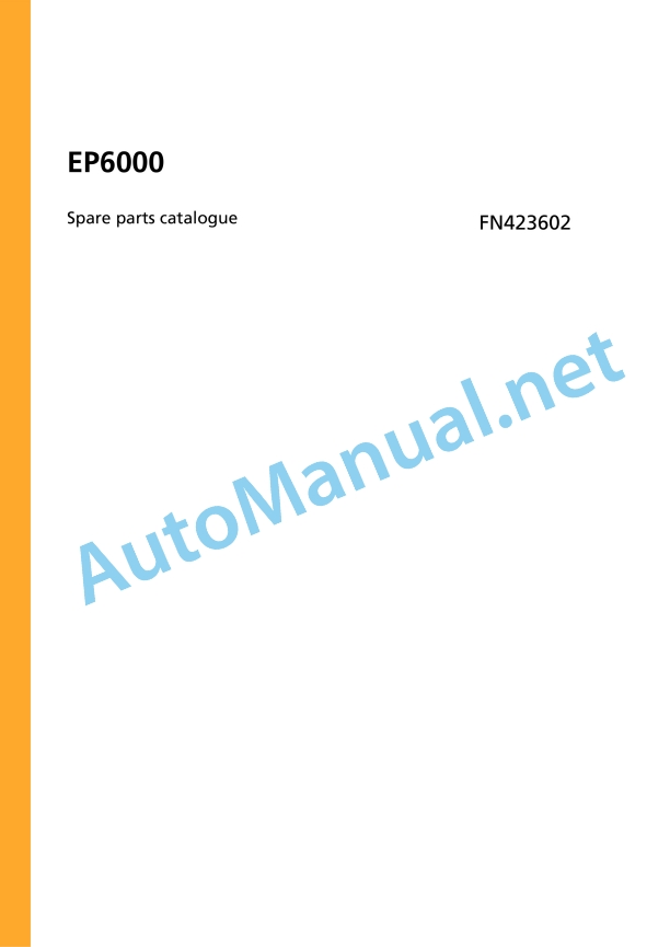 Jungheinrich Forklift EP6000 Spare Parts Manual FN423602 1 Jungheinrich Forklift EP6000 Spare Parts Manual FN423602