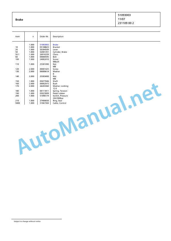 Jungheinrich Forklift EP6000 Spare Parts Manual FN423605 3 Jungheinrich Forklift EP6000 Spare Parts Manual FN423605 - Image 3