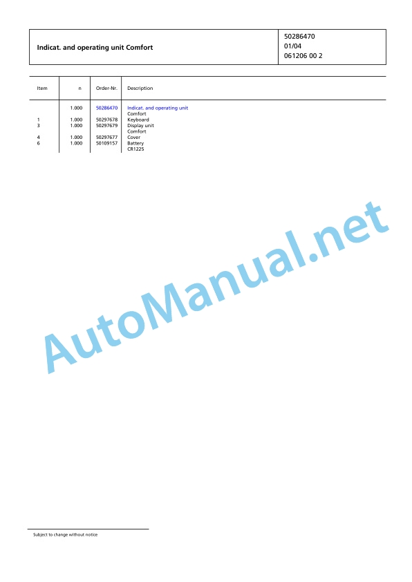 Jungheinrich Forklift EP8000 Spare Parts Manual FN423743 3 Jungheinrich Forklift EP8000 Spare Parts Manual FN423743 - Image 3