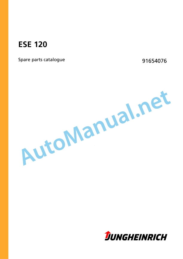 Jungheinrich Forklift ESE 120 Spare Parts Manual 91654076