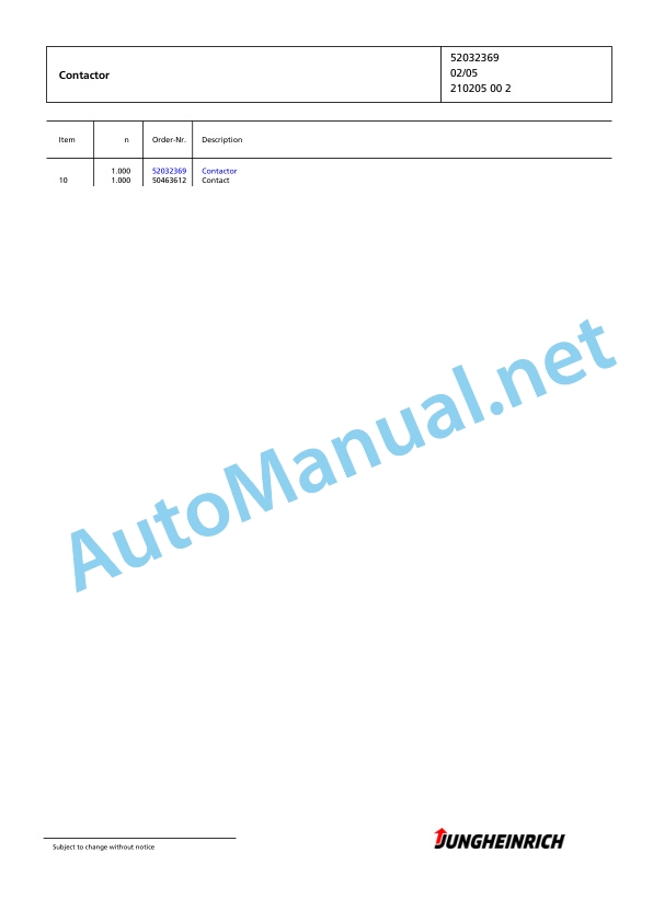 Jungheinrich Forklift ETX 513 T+S 120 800 DZ Spare Parts Manual FN426068 5 Jungheinrich Forklift ETX 513 T+S 120 800 DZ Spare Parts Manual FN426068 - Image 5