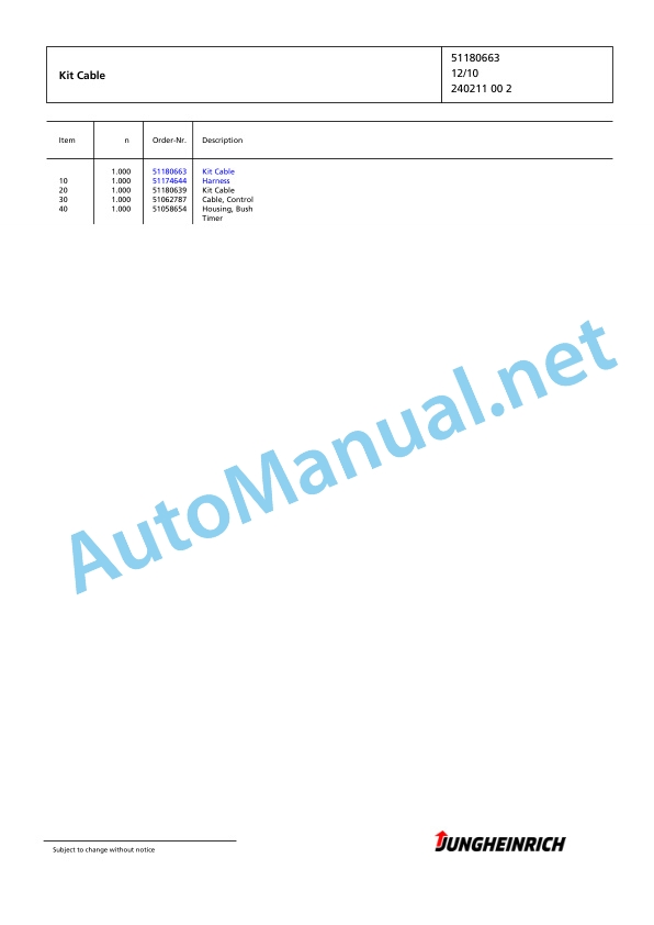 Jungheinrich Forklift ETX 515 X+I 101 1100 DZ Spare Parts Manual FN427270 5 Jungheinrich Forklift ETX 515 X+I 101 1100 DZ Spare Parts Manual FN427270 - Image 5