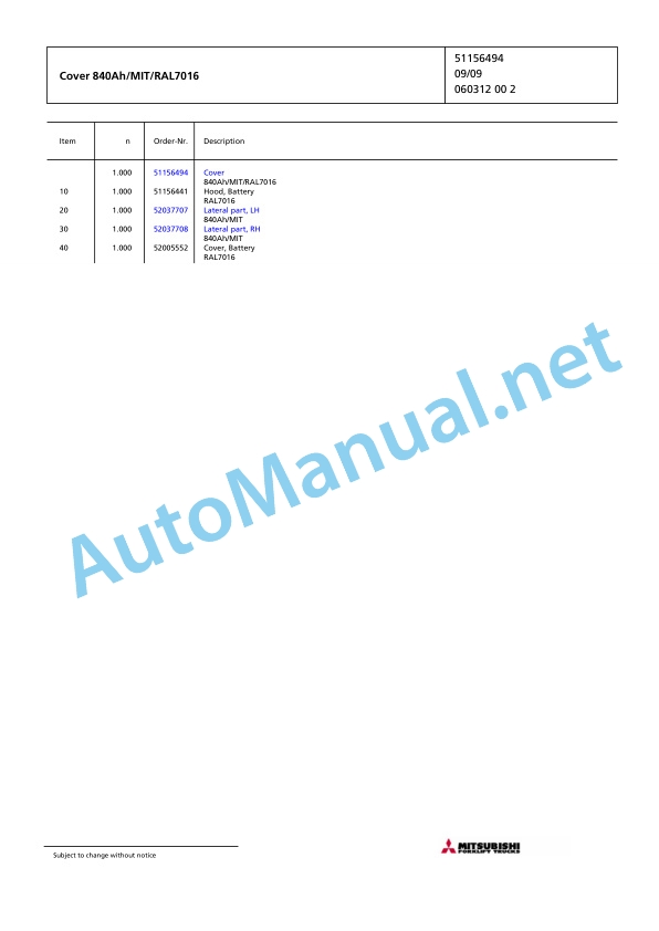Jungheinrich Forklift FB 40 MP 2SP 350 Spare Parts Manual FN426580 2 Jungheinrich Forklift FB 40 MP 2SP 350 Spare Parts Manual FN426580 - Image 2