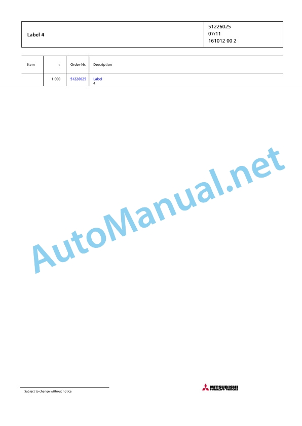 Jungheinrich Forklift FB 50 2SP 650 Spare Parts Manual FN423211 5 Jungheinrich Forklift FB 50 2SP 650 Spare Parts Manual FN423211 - Image 5