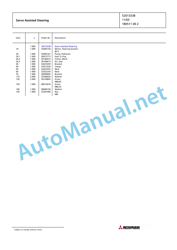 Jungheinrich Forklift FB 50 MP 3FP 492 Spare Parts Manual FN426391 3 Jungheinrich Forklift FB 50 MP 3FP 492 Spare Parts Manual FN426391 - Image 3