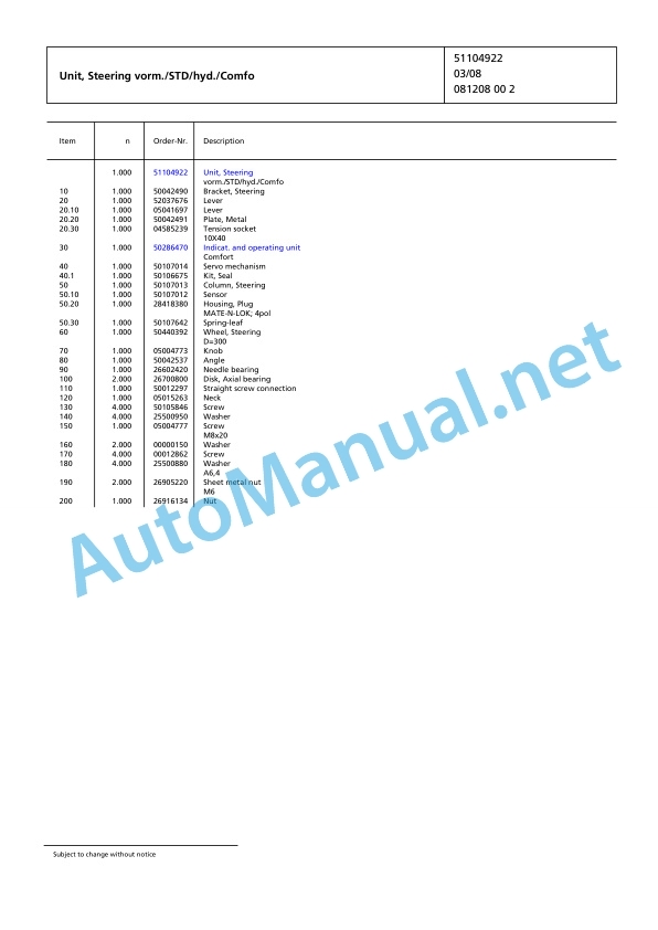 Jungheinrich Forklift TFG 316 GE120-500DZ Spare Parts Manual FN423607 3 Jungheinrich Forklift TFG 316 GE120-500DZ Spare Parts Manual FN423607 - Image 3
