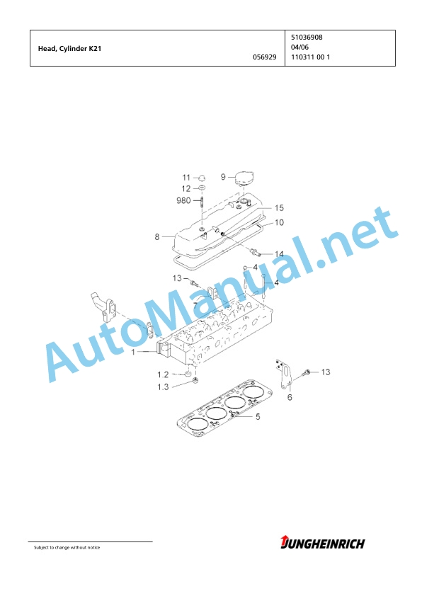 Jungheinrich Forklift TFG 320 G140-330ZZ Spare Parts Manual FN424740 3 Jungheinrich Forklift TFG 320 G140-330ZZ Spare Parts Manual FN424740 - Image 3