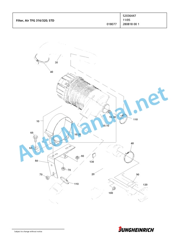 Jungheinrich Forklift TFG 320 G140-330ZZ Spare Parts Manual FN424740 4 Jungheinrich Forklift TFG 320 G140-330ZZ Spare Parts Manual FN424740 - Image 4