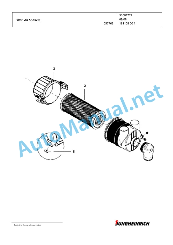 Jungheinrich Forklift TFG 320s GE160-450DZ Spare Parts Manual FN423699 3 Jungheinrich Forklift TFG 320s GE160-450DZ Spare Parts Manual FN423699 - Image 3