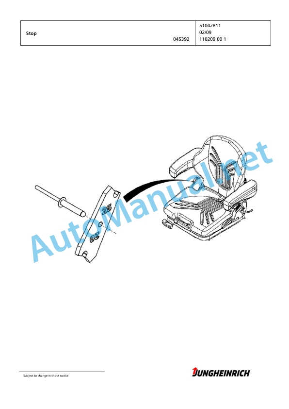 Alternative view of Jungheinrich Forklift TFG 425s GE100-470DZ Spare Parts Manual FN423189