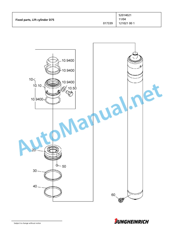 Jungheinrich Forklift TFG 425s GE100-470DZ Spare Parts Manual FN423189 4 Jungheinrich Forklift TFG 425s GE100-470DZ Spare Parts Manual FN423189 - Image 4