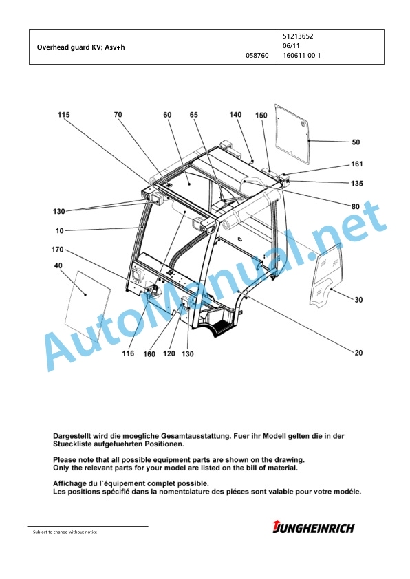 Alternative view of Jungheinrich Forklift TFG 425s GE100-470DZ Spare Parts Manual FN424063