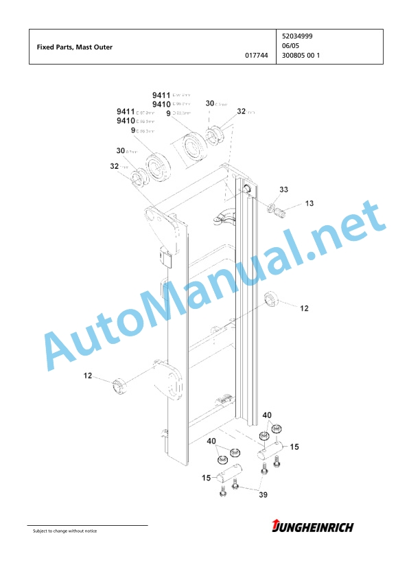 Jungheinrich Forklift TFG 425s GE110-470DZ Spare Parts Manual FN425514 4 Jungheinrich Forklift TFG 425s GE110-470DZ Spare Parts Manual FN425514 - Image 4