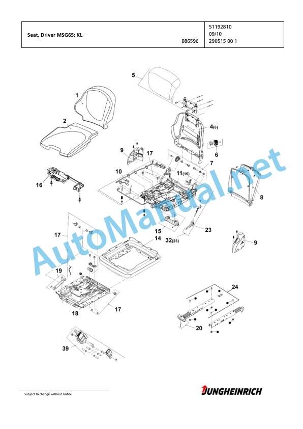 Alternative view of Jungheinrich Forklift TFG 425s GE115-330ZT Spare Parts Manual FN423789