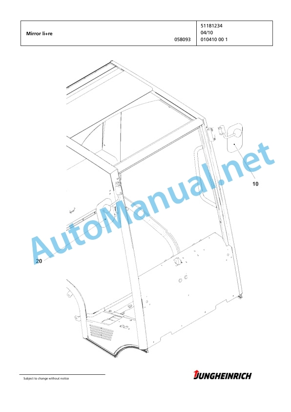 Alternative view of Jungheinrich Forklift TFG 425s GE115-440DZ Spare Parts Manual FN425183