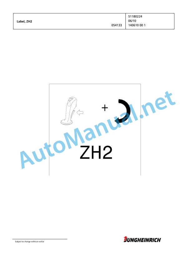 Alternative view of Jungheinrich Forklift TFG 425s GE130-440DZ Spare Parts Manual FN427209