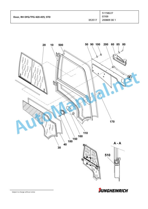 Alternative view of Jungheinrich Forklift TFG 430 G120-400ZZ Spare Parts Manual FN423182