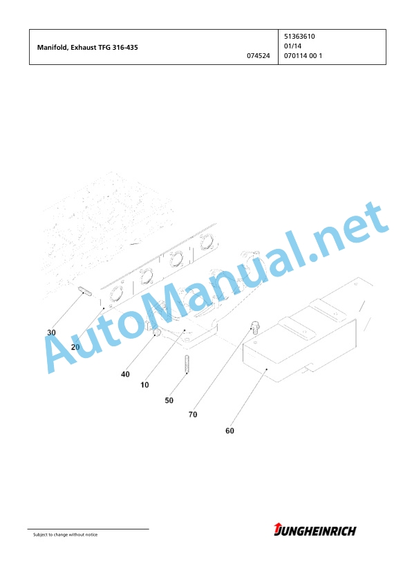 Jungheinrich Forklift TFG 430 G160-310ZT Spare Parts Manual FN585540 3 Jungheinrich Forklift TFG 430 G160-310ZT Spare Parts Manual FN585540 - Image 3