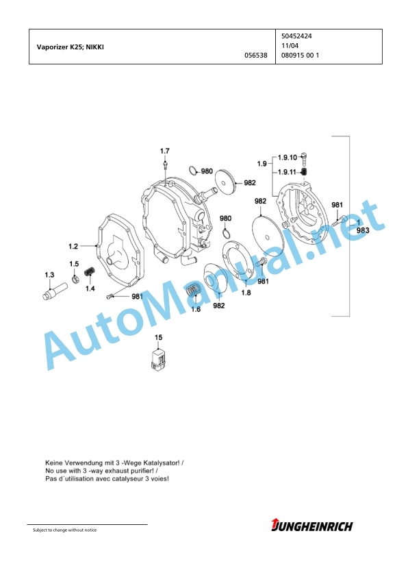 Jungheinrich Forklift TFG 430 GE115-470DZ Spare Parts Manual FN423069 3 Jungheinrich Forklift TFG 430 GE115-470DZ Spare Parts Manual FN423069 - Image 3