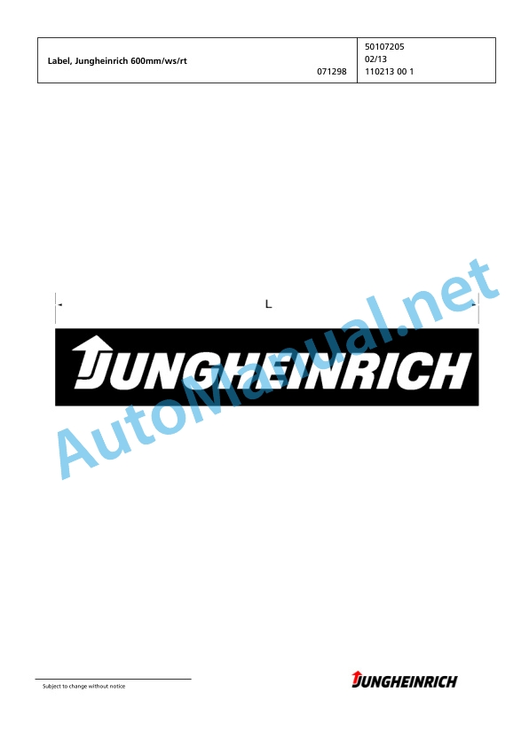 Alternative view of Jungheinrich Forklift TFG 430 GE120-470DZ Spare Parts Manual FN427204