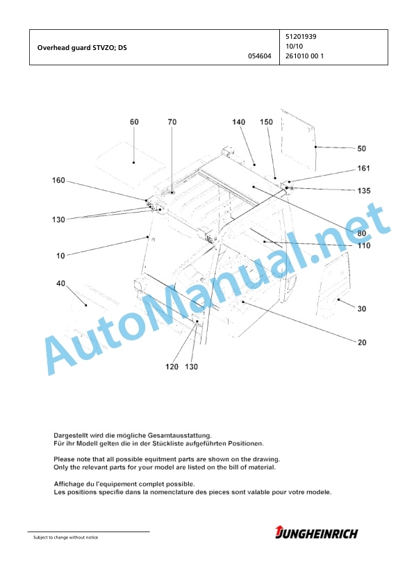 Alternative view of Jungheinrich Forklift TFG 430 GE120-470ZT Spare Parts Manual FN425023