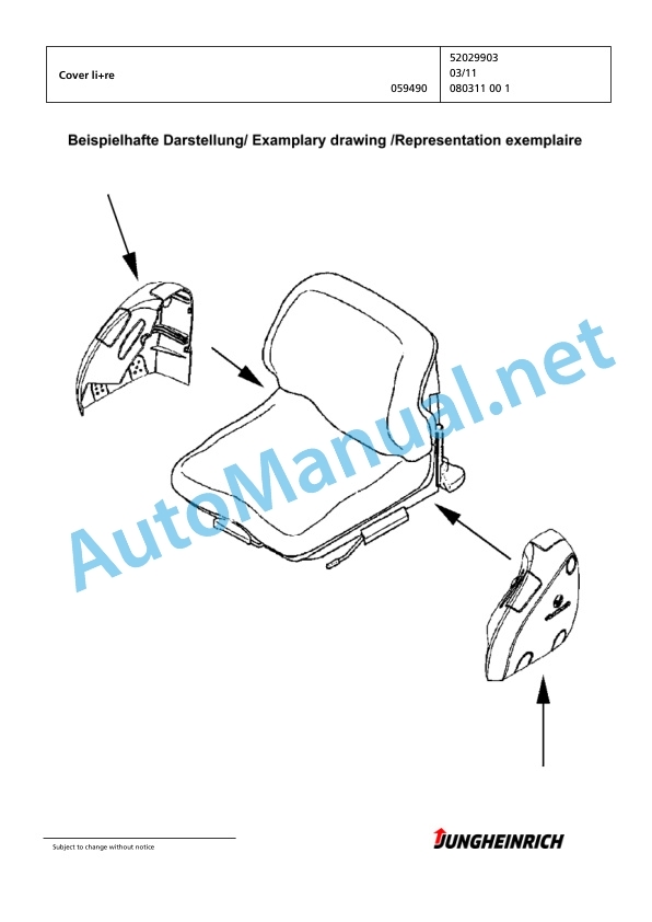 Alternative view of Jungheinrich Forklift TFG 430s G-400ZZ Spare Parts Manual FN423112
