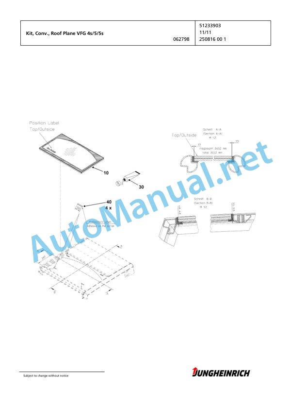 Alternative view of Jungheinrich Forklift TFG 430s G100-440DZ Spare Parts Manual FN423705