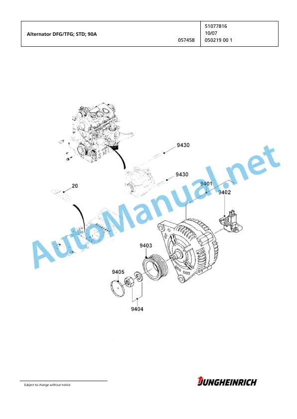 Jungheinrich Forklift TFG 430s G115-330ZT Spare Parts Manual FN424808 5 Jungheinrich Forklift TFG 430s G115-330ZT Spare Parts Manual FN424808 - Image 5