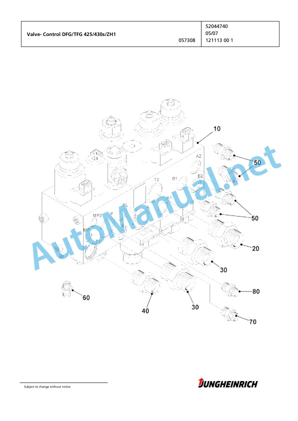 Jungheinrich Forklift TFG 430s G120-550DZ Spare Parts Manual FN424883 5 Jungheinrich Forklift TFG 430s G120-550DZ Spare Parts Manual FN424883 - Image 5