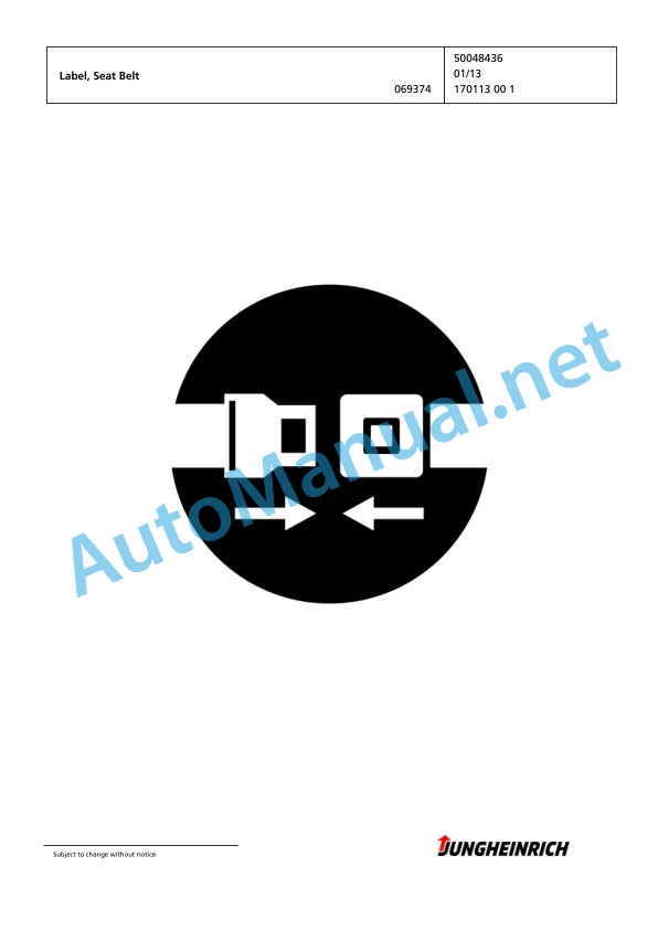 Alternative view of Jungheinrich Forklift TFG 435 GE115-580DZ Spare Parts Manual FN423115