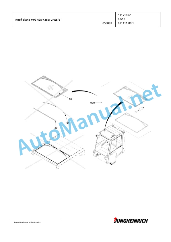 Alternative view of Jungheinrich Forklift TFG 435s G+E120-480ZT Spare Parts Manual FN426351