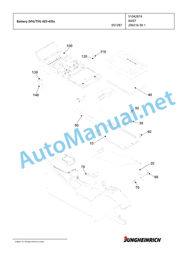 Jungheinrich Forklift TFG 435s G120-290ZT Spare Parts Manual FN424455 5 Jungheinrich Forklift TFG 435s G120-290ZT Spare Parts Manual FN424455 - Image 5