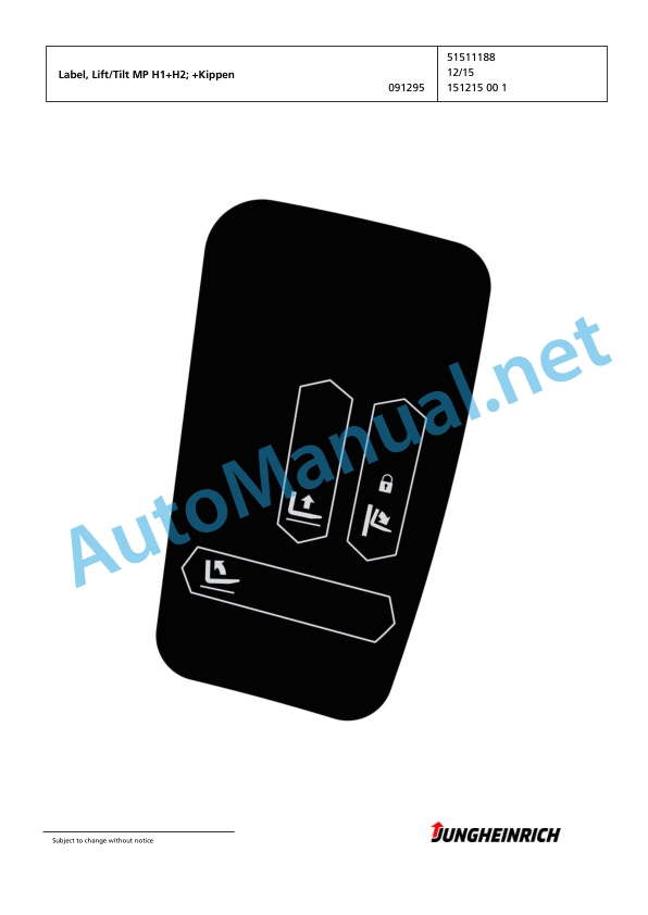 Alternative view of Jungheinrich Forklift TFG 540s G+E115-450ZT Spare Parts Manual FN585502
