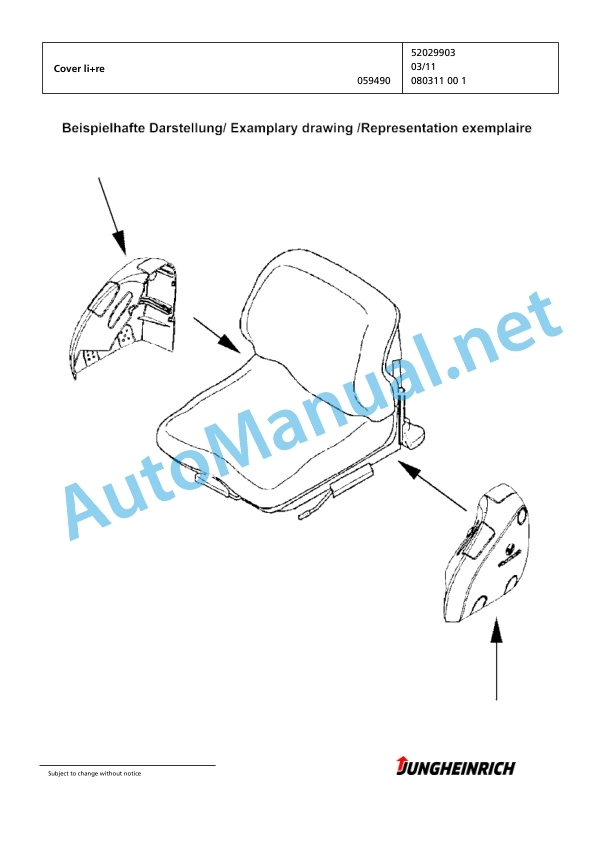 Alternative view of Jungheinrich Forklift TFG 550 G+E115-555DZ Spare Parts Manual FN424299