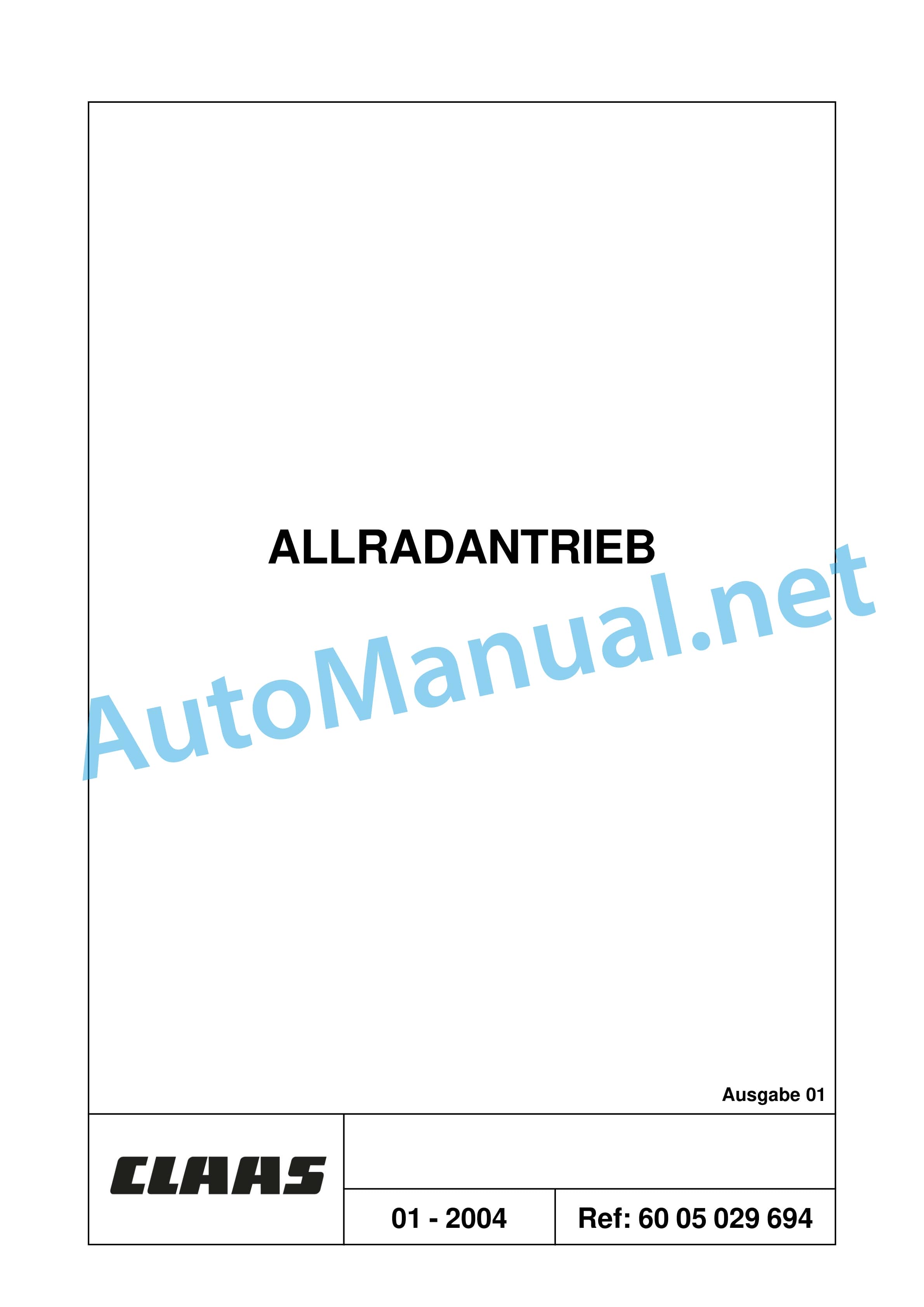 Claas ARES 696-616 RZ, RC, RX (A04) Tractor Repair Manual DE 15 Claas ARES 696-616 RZ, RC, RX (A04) Tractor Repair Manual DE - Image 15