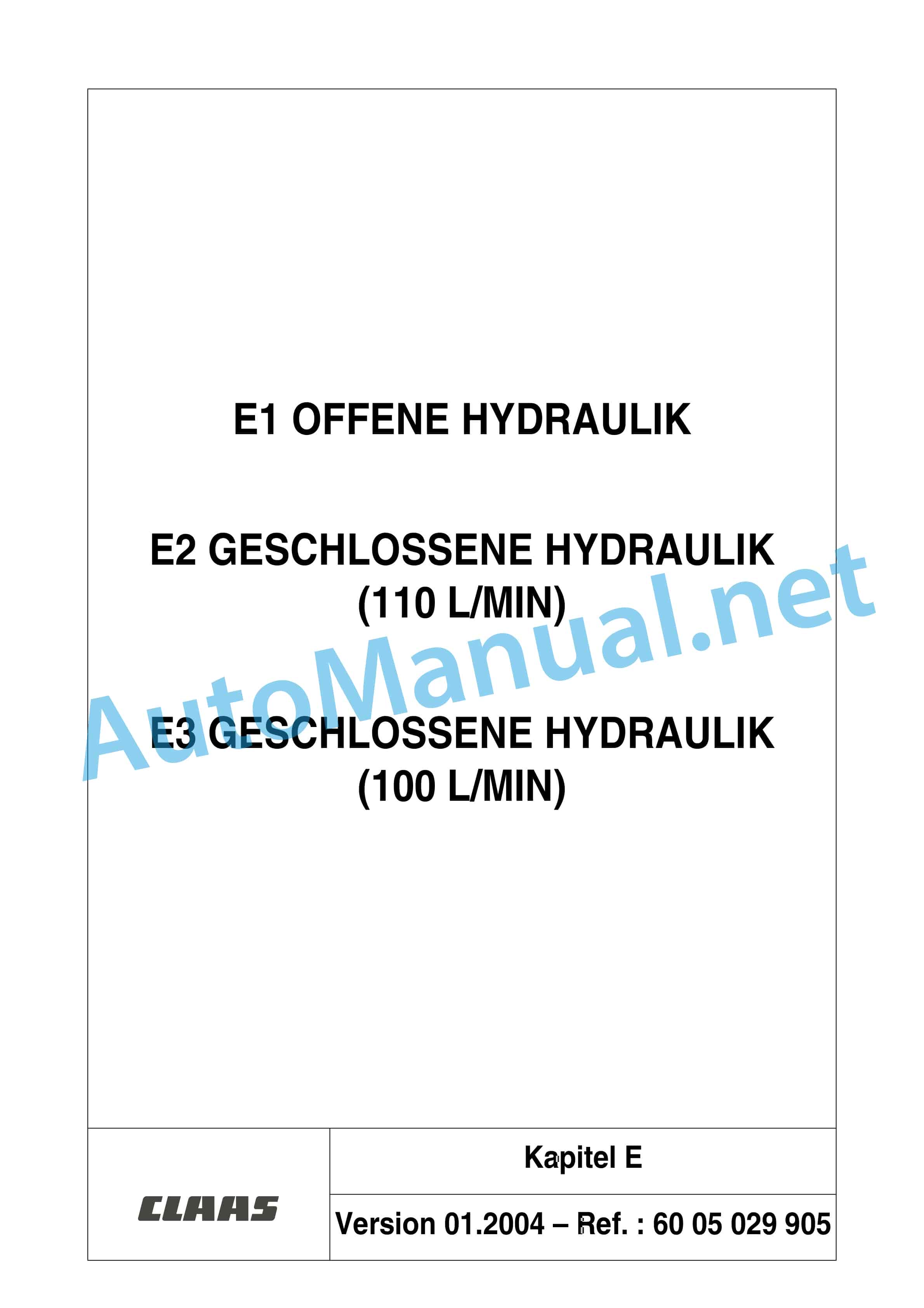 Claas ARES 696-616 RZ, RC, RX (A04) Tractor Repair Manual DE 20 Claas ARES 696-616 RZ, RC, RX (A04) Tractor Repair Manual DE - Image 20