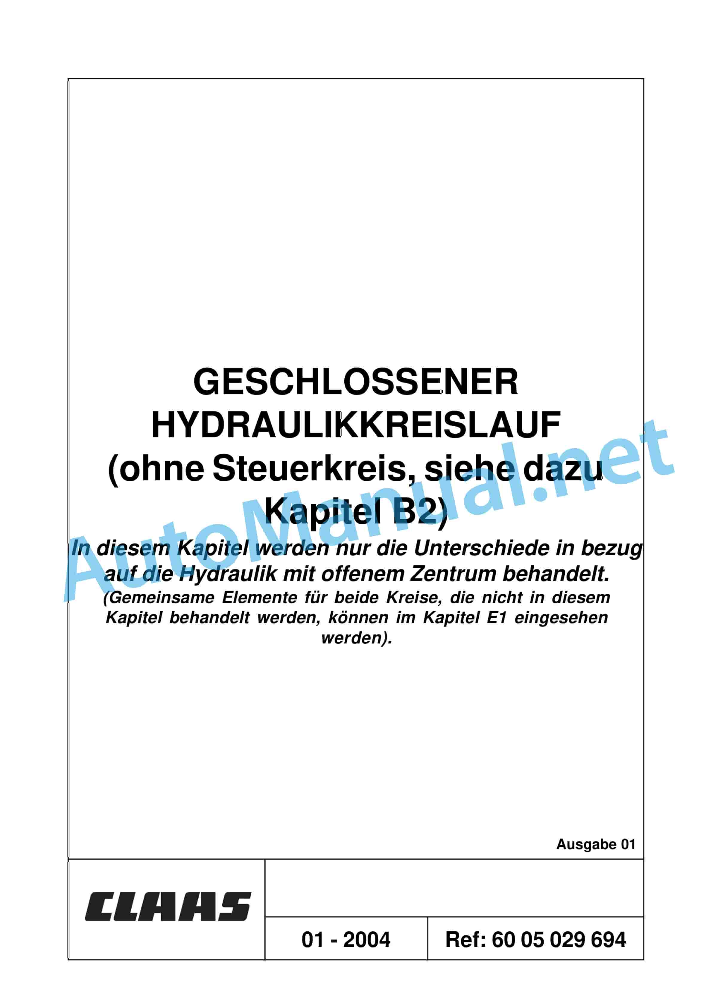 Claas ARES 696-616 RZ, RC, RX (A04) Tractor Repair Manual DE 22 Claas ARES 696-616 RZ, RC, RX (A04) Tractor Repair Manual DE - Image 22