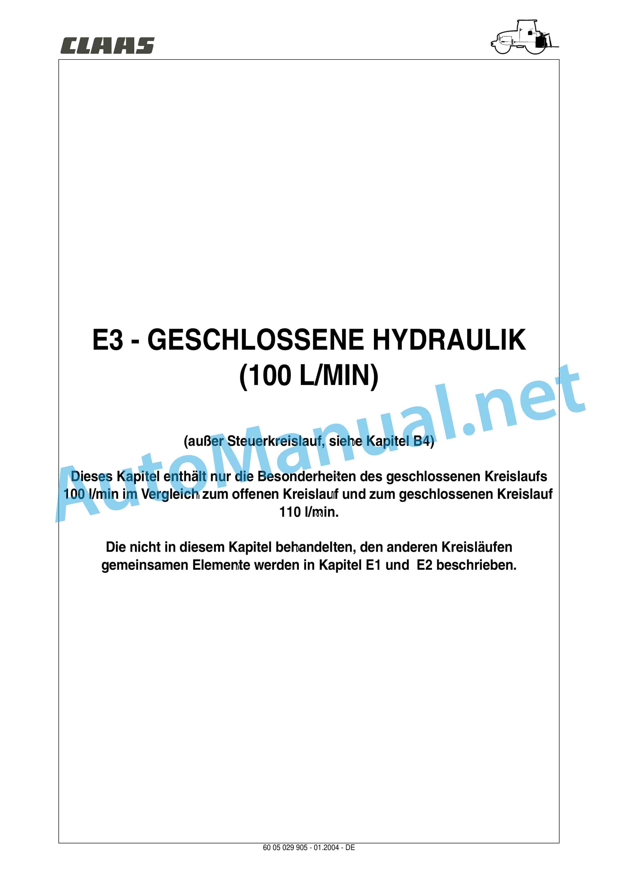 Claas ARES 696-616 RZ, RC, RX (A04) Tractor Repair Manual DE 23 Claas ARES 696-616 RZ, RC, RX (A04) Tractor Repair Manual DE - Image 23