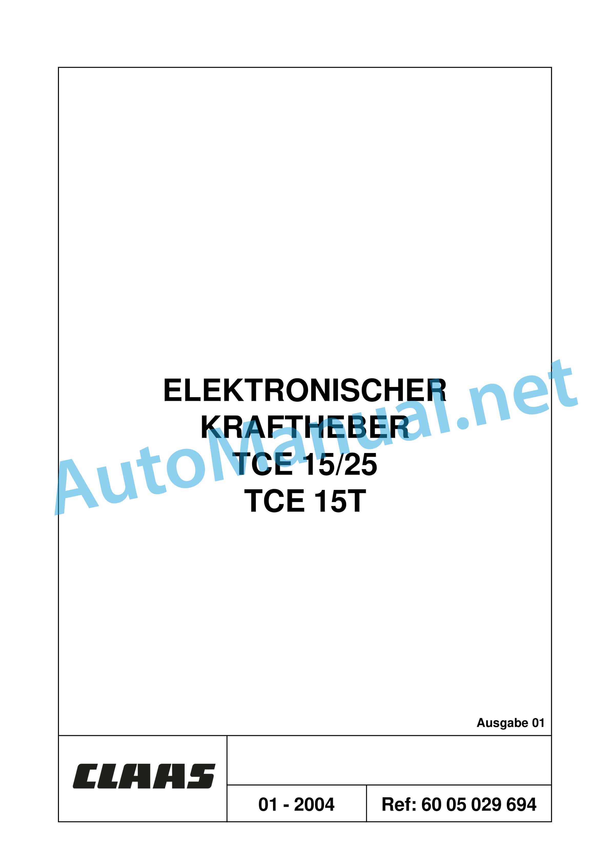 Claas ARES 696-616 RZ, RC, RX (A04) Tractor Repair Manual DE 28 Claas ARES 696-616 RZ, RC, RX (A04) Tractor Repair Manual DE - Image 28