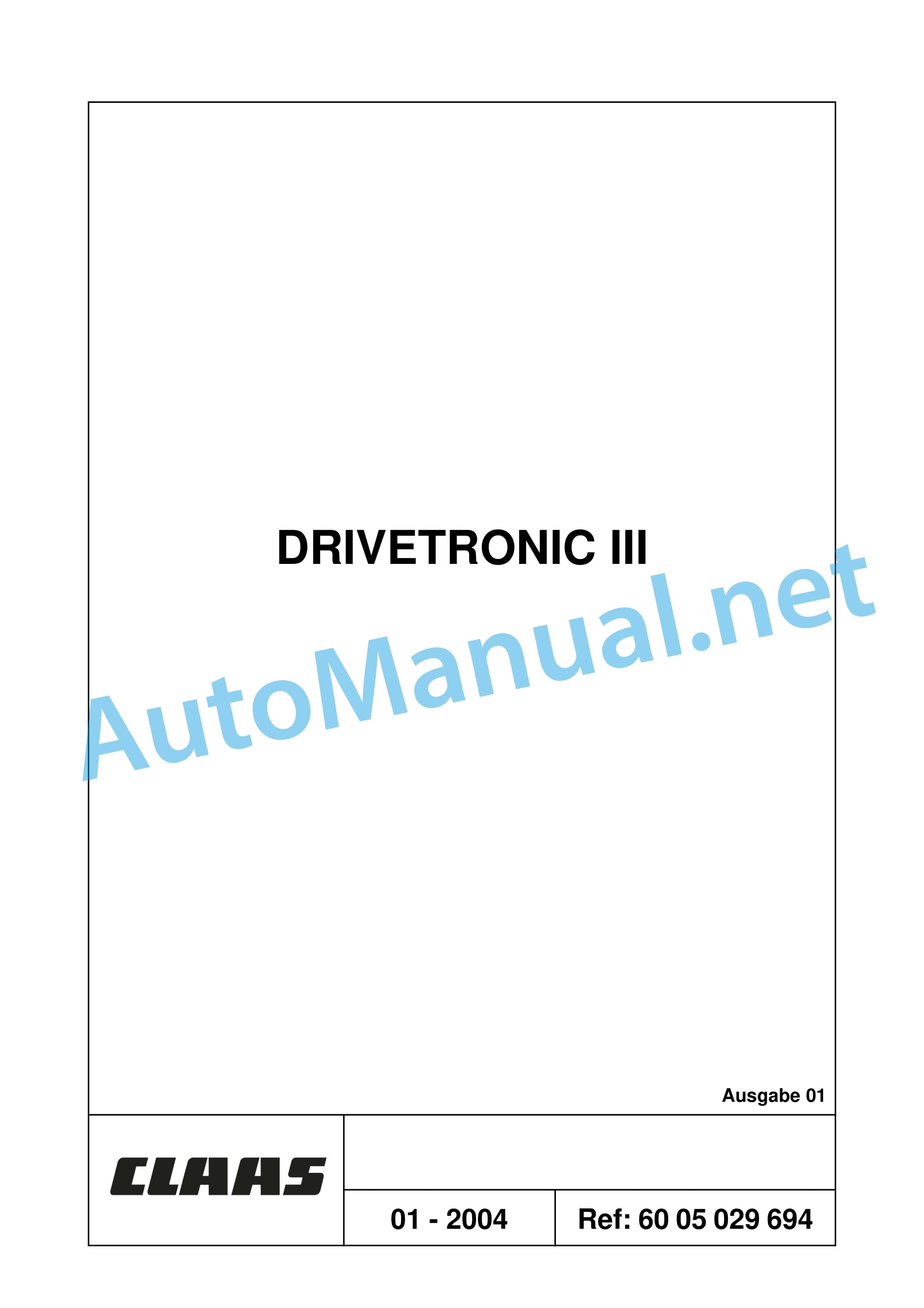 Claas ARES 696-616 RZ, RC, RX (A04) Tractor Repair Manual DE 29 Claas ARES 696-616 RZ, RC, RX (A04) Tractor Repair Manual DE - Image 29